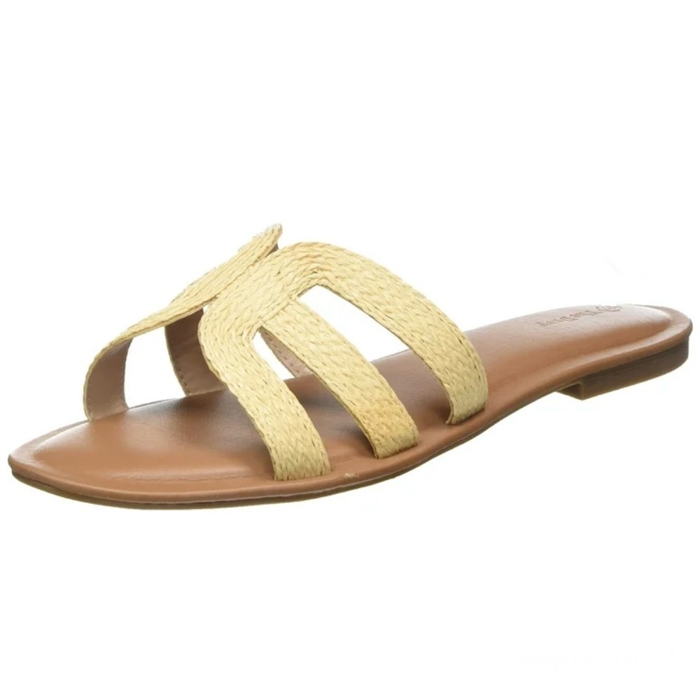 The Drop Monika Raffia Slip On Flat H-Band Slide Sandals Size 6.5 NEW